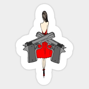 Lady in red Sticker